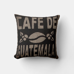 COUSSIN BURLAP CAFÉ SAC JETER DES COULEURS GUATEMALAN
