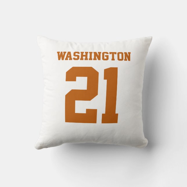 Coussin Burnt Orange and White Double-Sided Sports Jersey (Verso)