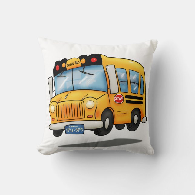 Coussin Bus scolaire de Cute Cartoon (Recto)