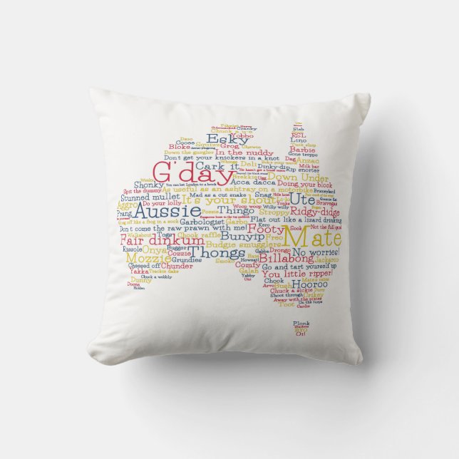 Coussin Busfire Special Edition Aussie Slang Map (Recto)