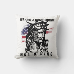 Coussin Buste de la Liberté avec l'art du drapeau grunge
