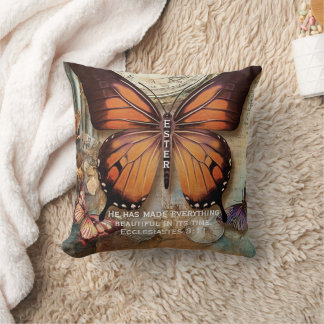 Coussin Butterfly Clock Throw Pillow Ecclesiastes 3:11