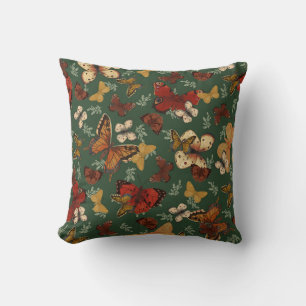 Coussin Butterfly Garden Motif vert frais