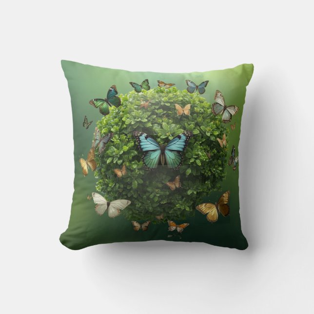 Coussin Butterfly Harmony Nature Sphere Throw Pillow (Recto)