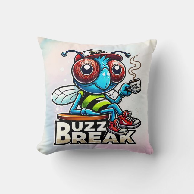 Coussin Buzz sur la pause café (Recto)