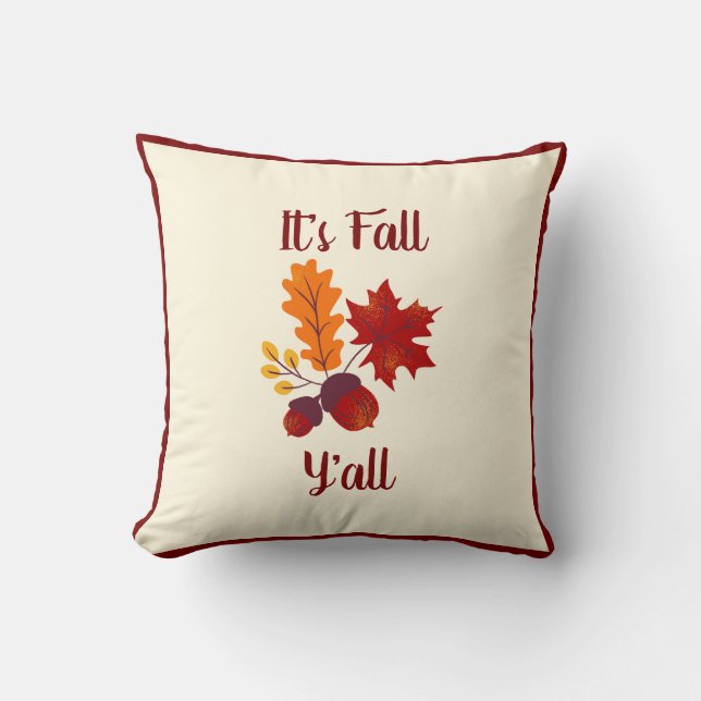Coussin C’est l’automne Y’all - Décor coloré de la ferme (Recto)