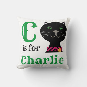Coussin C est pour Charlie baby boy Jeter l'oreiller