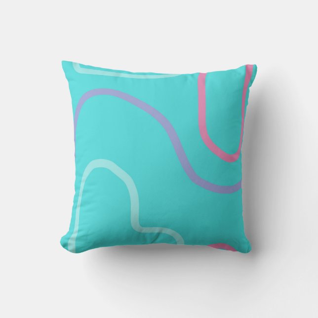 Coussin Cabana Aqua Violet Design moderne (Recto)