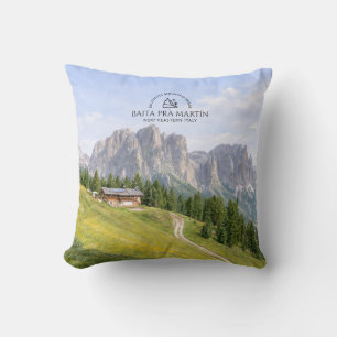 Coussin Cabane alpine dans les Dolomites, paysage naturel 