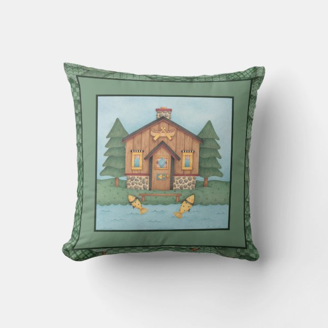 Coussin Cabine de pêche (Recto)