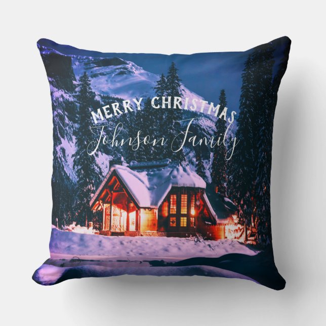 Coussin Cabine d'hiver Noël (Recto)