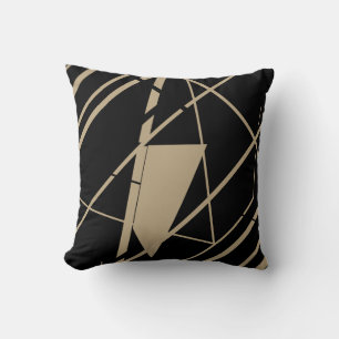 Coussin Câble Taupe sur diagonale noire Look MCM