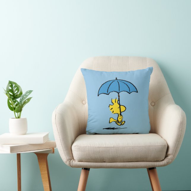Coussin cacahuètes | Parapluie bleu Woodstock (Chaise)