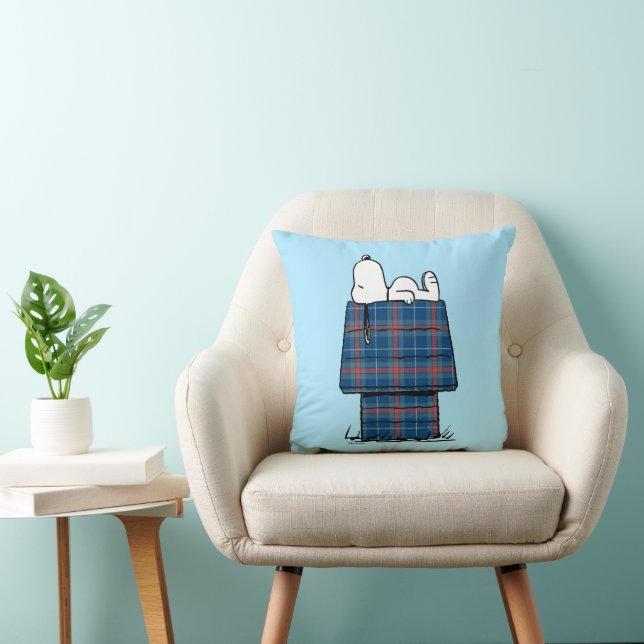 Coussin cacahuètes | Snoopy Plaid Flannel Holiday Dog Hous (Chaise)