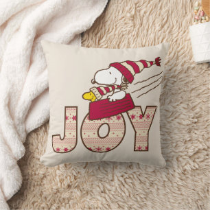 Coussin cacahuètes Snoopy & Woodstock Joy Sled Ride
