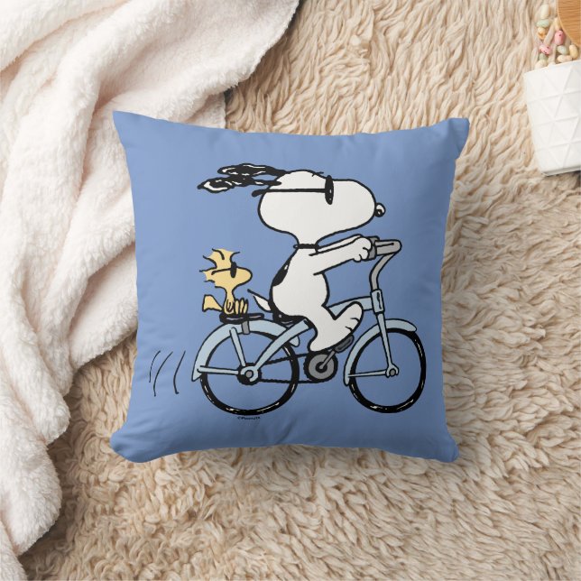 Coussin cacahuètes | Vélo Snoopy & Woodstock (Couverture)