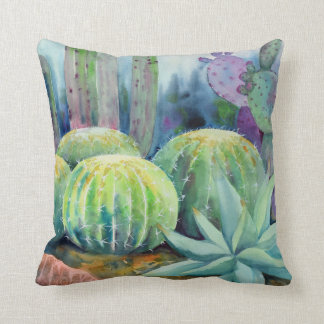 Coussin Cactus aquarelle