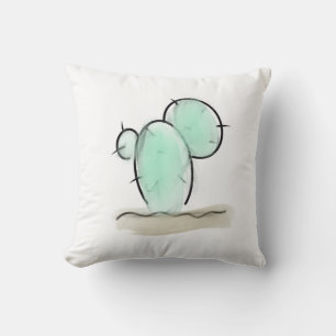 Coussin cactus aquarelle désert arizona dessiné à la main