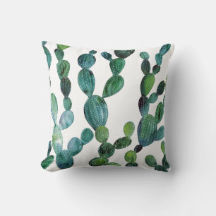 Coussin Cactus Craze : Tendance de l'aquarelle tropicale
