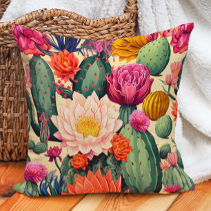 Coussin Cactus de désert éclectique sud-ouest