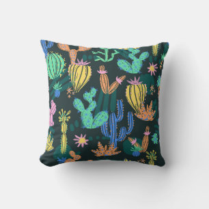 Coussin Cactus dessiné à la main : sans couture scandinave
