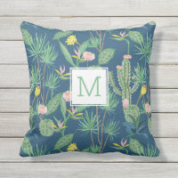 Cactus du désert, fleurs, palmiers Monogrammes Per