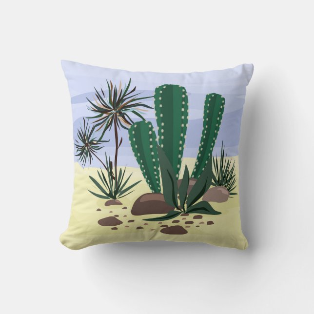 Coussin Cactus, succulentes . (Recto)