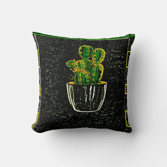 Coussin Cactus tirés (Recto)