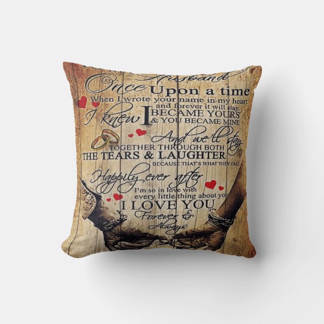 Coussin Cadeau à mon mari | Jolie lettre au mari | (Recto)