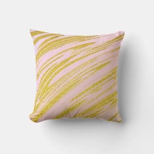 Coussin Cadeau Abstrait Ombré Or Rose Ivoire Pailleté Doré