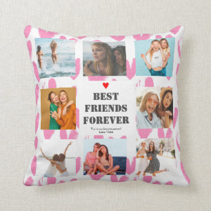 Coussin Cadeau BFF personnalisé Meilleur collage photo des