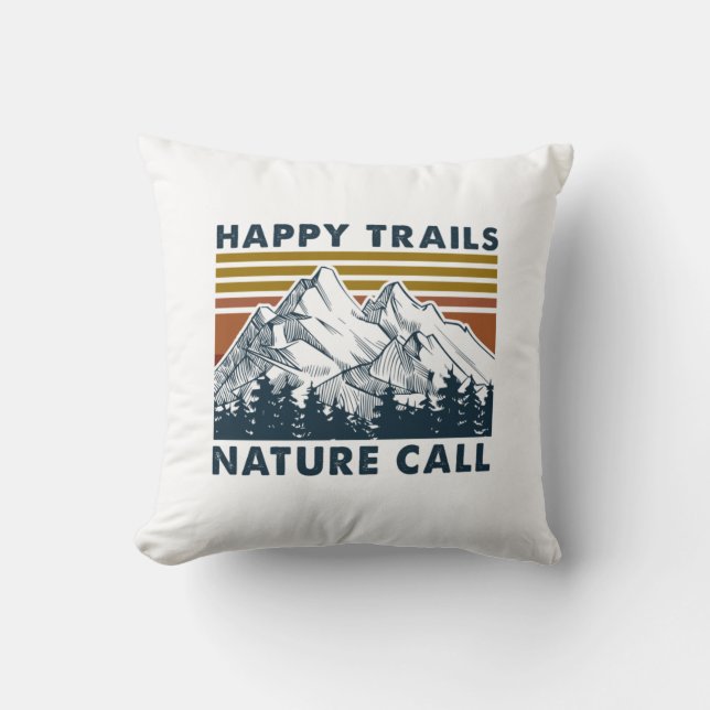 Coussin Cadeau Camper | Happy Trails Nature Call Anniversa (Recto)