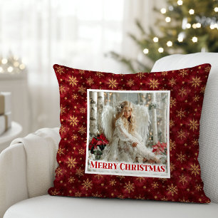 Coussin cadeau charmant victorien ange rouge et or