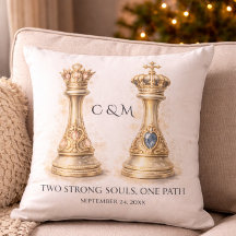 Cadeau Couple Roi Reine Élégant Échecs Dorés