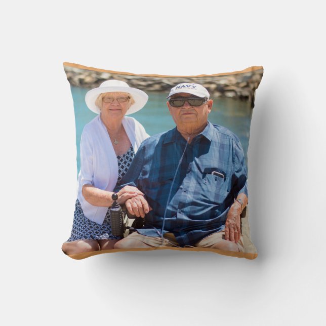 Coussin cadeau d'anniversaire photo personnalisé pour les  (Recto)