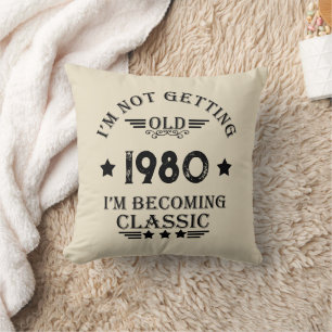 Coussin Cadeau d'anniversaire vintage personnalisé