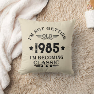 Coussin Cadeau d'anniversaire vintage personnalisé