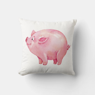 Coussin Cadeau de cochon rose mignon pays agriculteur ferm
