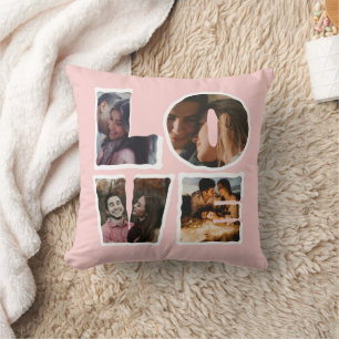 Coussin Cadeau de Collage Photo PERSONNALISÉ AMOUR