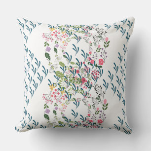 Coussin Cadeau de design floral et de feuilles printanière