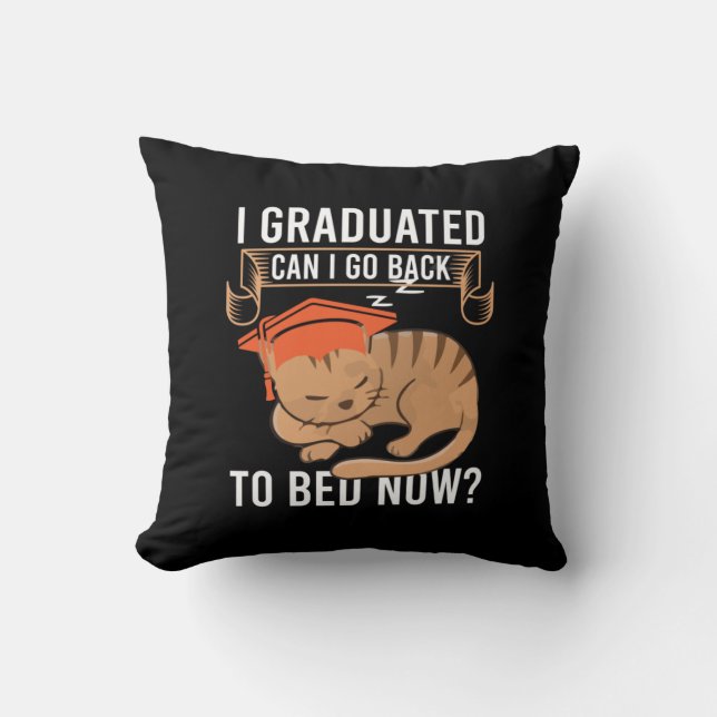 Coussin Cadeau de diplôme | Je Suis Diplômé Puis-Je Reveni (Recto)