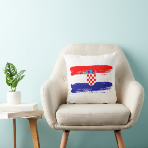 Coussin Cadeau de drapeau croate Fan de football Sport