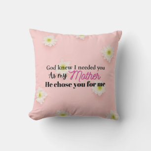 Coussin Cadeau de fête des mères chrétien pour maman de fo