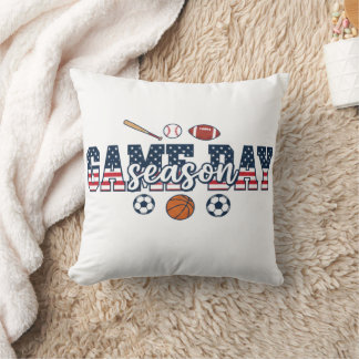 Coussin Cadeau de jour de match de saison patriotique pour