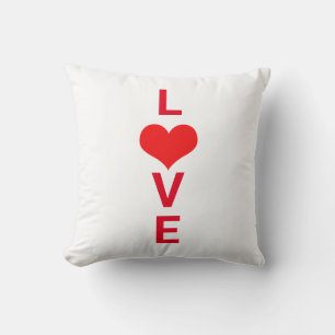 Coussin Cadeau de la Saint-Valentin Cœur Rouge Amour Anniv