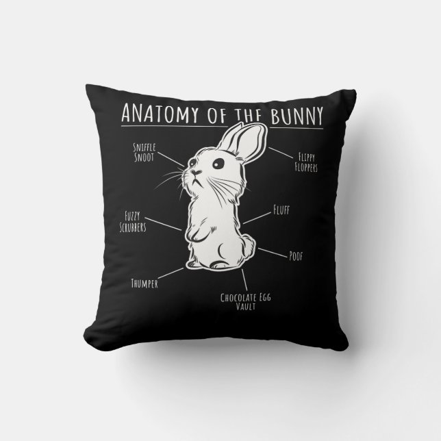 Coussin Cadeau de lapin|Anatomie Du Lapin Cute Rabbit Amou (Recto)