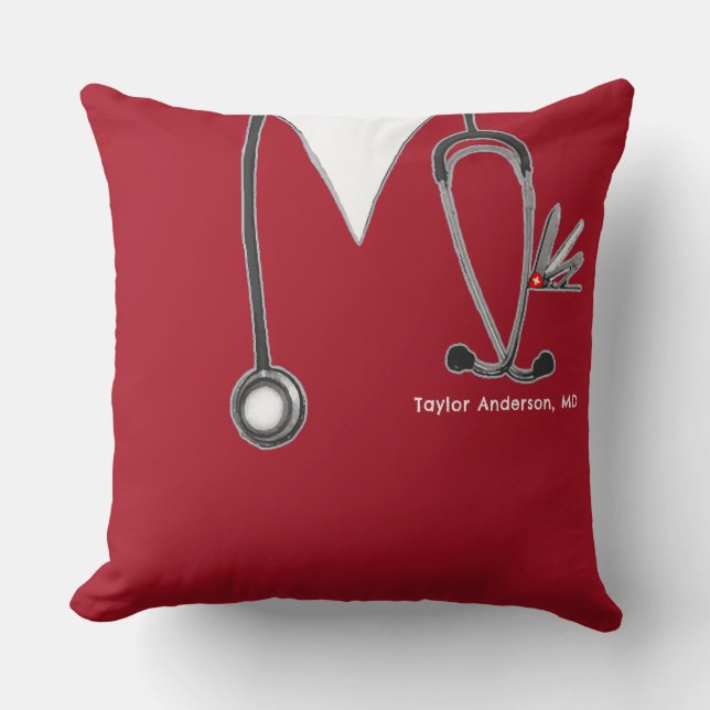 Coussin Cadeau de médecin personnalisé (Recto)