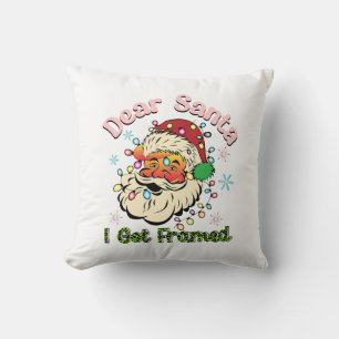Coussin Cadeau de Noël Cher Père Noël Je Me Suis Encadré