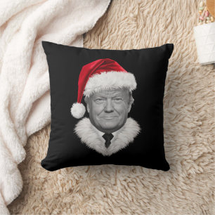 Coussin Cadeau de Noël Donald Trump Chapeau de Père Noël D