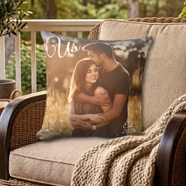 Coussin Cadeau de photo de couple Date de création de Nous